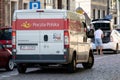 Peugeot Boxer van of Poczta Polska post office in Poland delivering packages