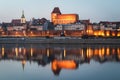 TORUN, POLAND - gothic Torun Cathedral and the panorama of the Old Town district Royalty Free Stock Photo