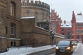 TORUN, POLAND - JANUARY 08, 2016: Detention prison known as Rotunda and Torun court. Was built of light brick in 1870 in the style