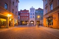 Torun, Poland - March 30, 2019: Architecture of the old town in Torun at dusk, Poland. Torun is one of the oldest cities in Poland Royalty Free Stock Photo