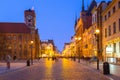 Torun, Poland - March 30, 2019: Architecture of the old town in Torun at dusk, Poland. Torun is one of the oldest cities in Poland Royalty Free Stock Photo