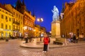 Torun, Poland - March 30, 2019: Architecture of the old town in Torun at dusk, Poland. Torun is one of the oldest cities in Poland Royalty Free Stock Photo