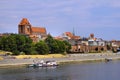 Torun, Poland - Panoramic view of historical district of Torun old town by the Vistula river