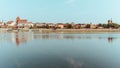 Torun. View from behind the Vistula River to the old medieval city walls and architecture. Poland Royalty Free Stock Photo