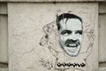 Torino, Italy, 17.03.2019: street art - portrait of Jack Nicholson from movie One Flew Over the Cuckoo`s Nest. Royalty Free Stock Photo