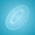 The Torus Consisting of Points. Connection Structure. 3D Grid Design. Technology Style. Molecular Lattice. Vector Illustration