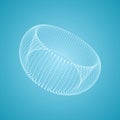 The Torus Consisting of Points. Connection Structure. 3D Grid Design. Technology Style.