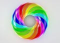 Torus of Doubly Twisted Strips White Background - Abstract Colorful Shape 3D Illustration