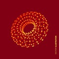 Torus. Object with connected lines and dots. Molecular grid. Technology style with particle. Vector illustration.