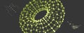 Torus. Object with lines and dots. Molecular grid. Technology style with particle. Vector illustration.