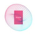 Torus. Object with lines and dots. Wireframe illustration. Abstract 3d grid design. Technology style