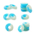 Torus shaped gelatin candy isolated