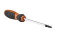 Torx screwdriver with plastic handle on the white