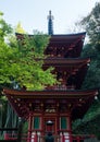 Red pagoda at Shoryuji, temple number 36 of Shikoku pilgrimage Royalty Free Stock Photo