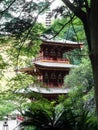 Red pagoda at Shoryuji, temple number 36 of Shikoku pilgrimage Royalty Free Stock Photo