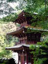 Red pagoda at Shoryuji, temple number 36 of Shikoku pilgrimage Royalty Free Stock Photo