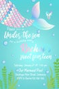 Tosca Birthday card Birthday invitation with Mermaid Tail holographic Royalty Free Stock Photo