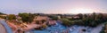 Toscane Italy, natural spa with waterfalls and hot springs at Saturnia thermal baths, Grosseto, Tuscany, Italy aerial