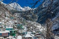 Tosh village in Himachal pradesh, India entirely covered in snow