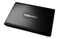 Toshiba laptop and logo Royalty Free Stock Photo