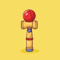 Toss and Catch Wooden Hammer Ball Vector Icon Illustration. Toy. Children\'s Play Thing. Flat Cartoon Style Suitable for Web Royalty Free Stock Photo