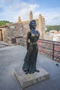 Tossa de Mar - 1 Sept, 2024: Bronze statue of Ava Gardner overlooking Tossa de Mar, Costa Brava Royalty Free Stock Photo