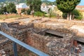 Tossa de Mar, Spain, August 2018. The ancient ruins of Roman buildings in the old part of the city. Royalty Free Stock Photo