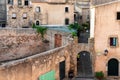 Tossa de Mar, Spain, August 2018. A fragment of residential buildings inside the old fortress.