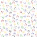 tossed ABC 4 ways vector repeat seamless pattern.