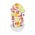 Tossed fruit salad vector illustration. Vector illustration decorative design