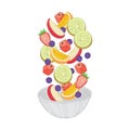 Tossed fruit salad. Vector illustration decorative design