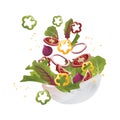 tossed salad. Vector illustration decorative design