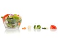 Tossed salad on a white background