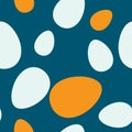 Tossed seamless pattern of abstract eggs