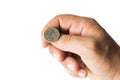 Tossing a coin Royalty Free Stock Photo