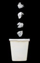 Tossing Crumbled Paper into Trash Royalty Free Stock Photo