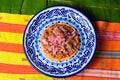 Tostada, typical Mexican dish, made from cochinita pibil