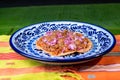 Tostada, typical Mexican dish, made from cochinita pibil Royalty Free Stock Photo