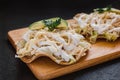 Tostadas mexicanas de pollo mexican food in mexico Royalty Free Stock Photo