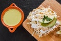 Tostadas mexicanas de pollo mexican food in mexico Royalty Free Stock Photo