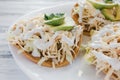 Tostadas mexicanas de pollo mexican food in mexico