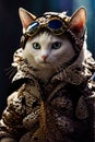 Tosya, the first aviator cat in the world Royalty Free Stock Photo