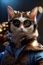 Tosya, the first aviator cat in the world Royalty Free Stock Photo