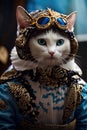 Tosya, the first aviator cat in the world, who opened a new era in the history of feline aeronautics Royalty Free Stock Photo