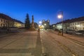 Toszek town hall at night Royalty Free Stock Photo