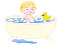 Tot bathes in bath