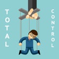 Total control. Businessman puppet