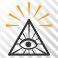 Total Control Eye Pyramid Vector EPS Icon