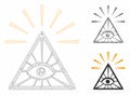 Total Control Eye Pyramid Vector Mesh Network Model and Triangle Mosaic Icon Royalty Free Stock Photo