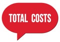 TOTAL  COSTS text written in a red speech bubble Royalty Free Stock Photo